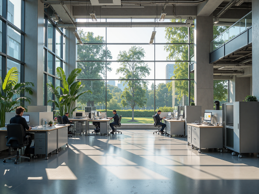 Innovation lab with researchers working on advanced technology projects, high-tech equipment and prototypes, collaborative workspace with modern furniture